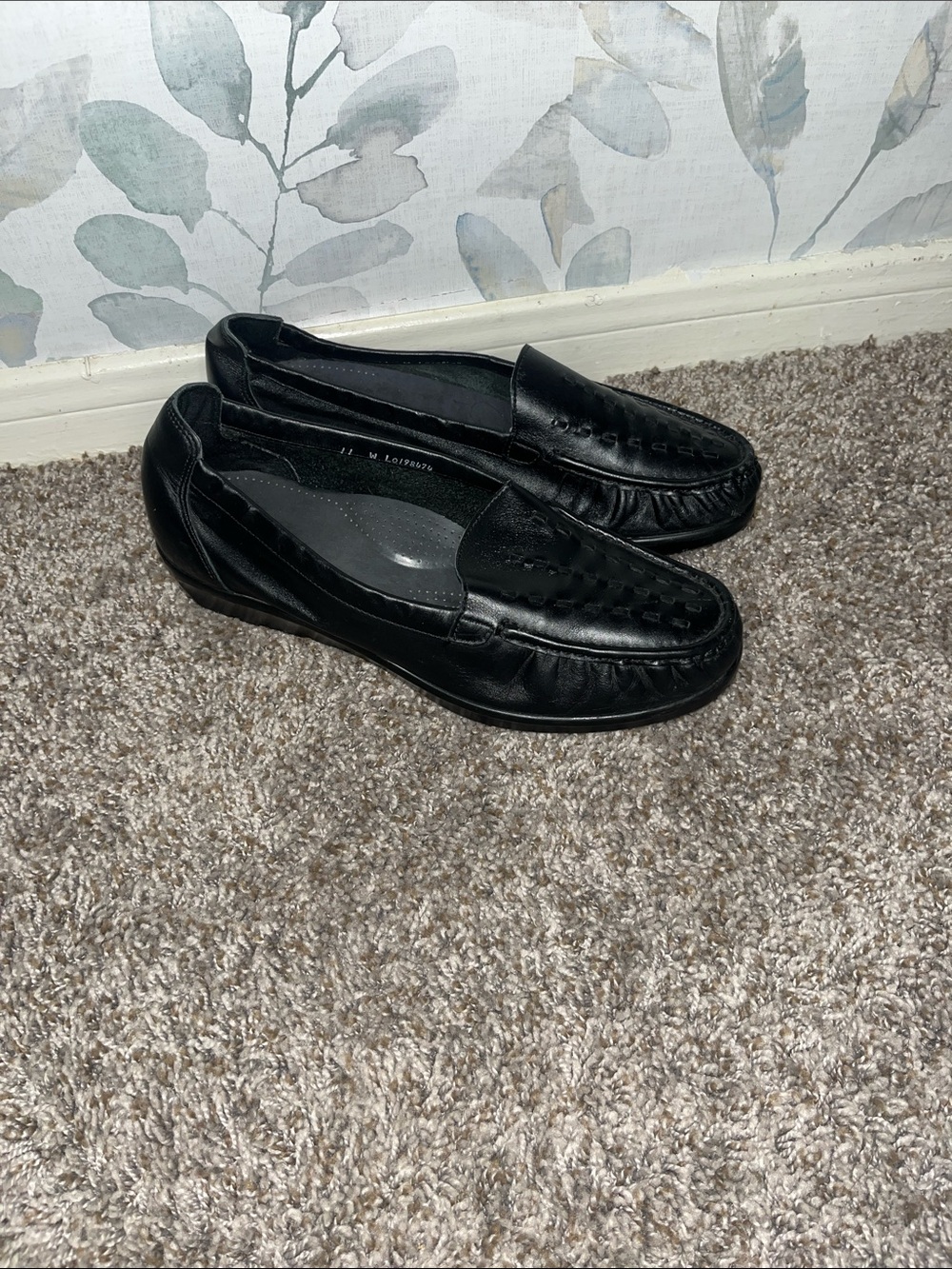 SAS Black Women's Slip-On Leather Loafers